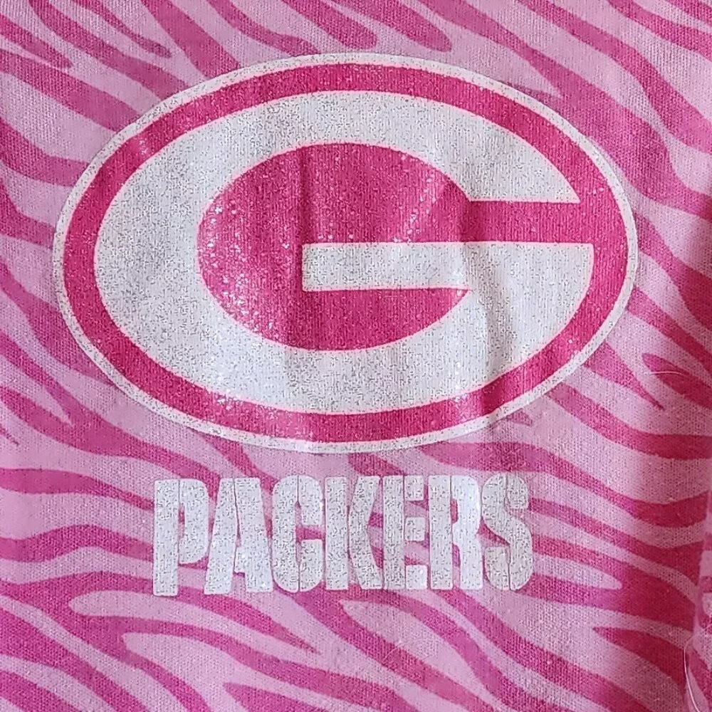 NFL Packers Pink Baby Girl Long Sleeve Onesie. Size 3-6 Months